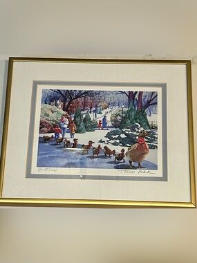 Thomas Rebek signed & framed Ducklings in Boston Public Garden